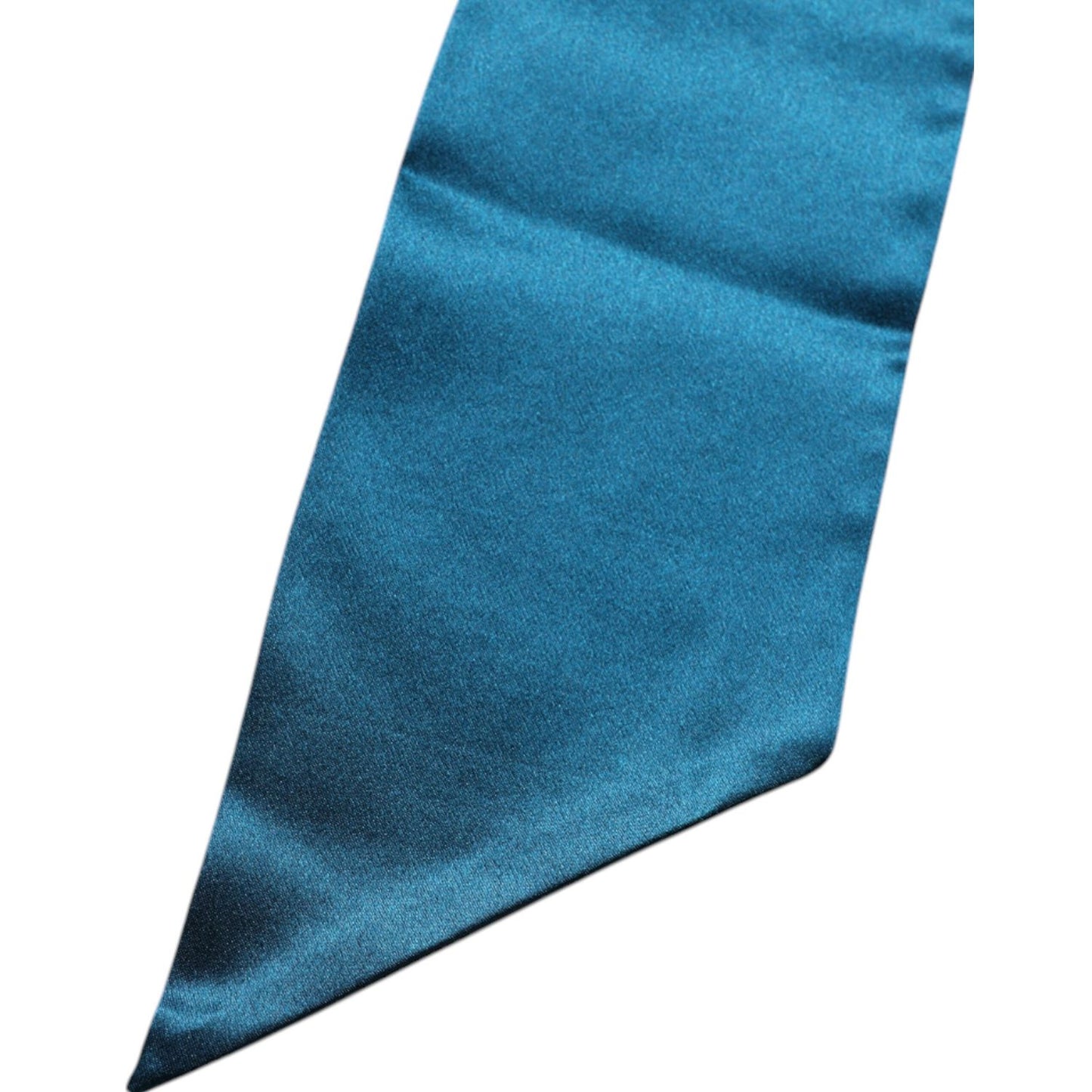 Dolce & Gabbana Dark Green Satin Silk Skinny Foulard Scarf