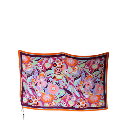 Dolce & Gabbana Multicolor Floral Print Cotton Beach Towel