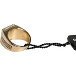 Dolce & Gabbana Gold Tone Sterling Silver 925 Crystals Ring SMY10553-58