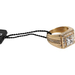 Dolce & Gabbana Gold Tone Sterling Silver 925 Crystals Ring SMY10553-58
