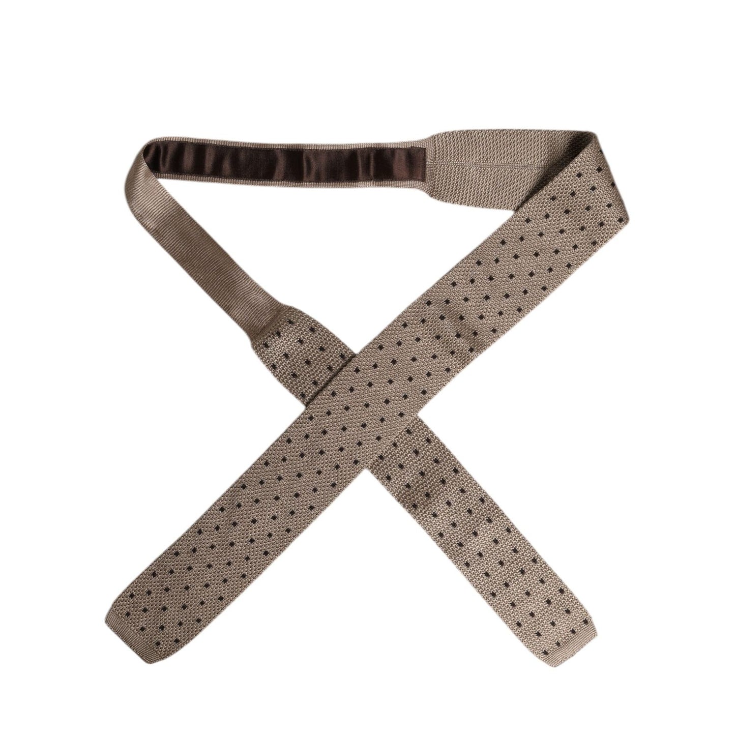 Dolce & Gabbana Beige Polka Dot Silk Adjustable Necktie Tie