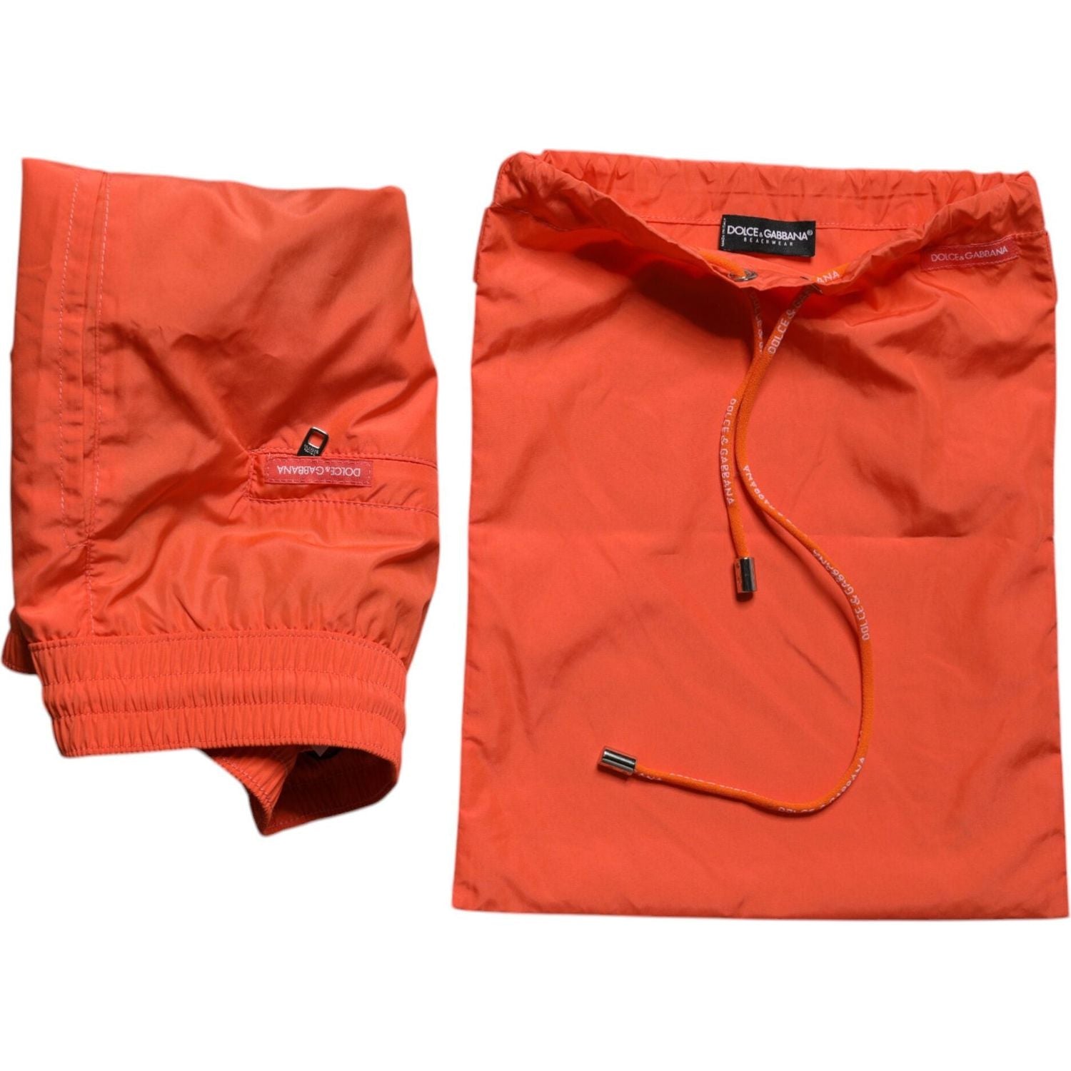 Dolce & Gabbana Orange Polyester Beachwear Shorts 2Pc Swimwear