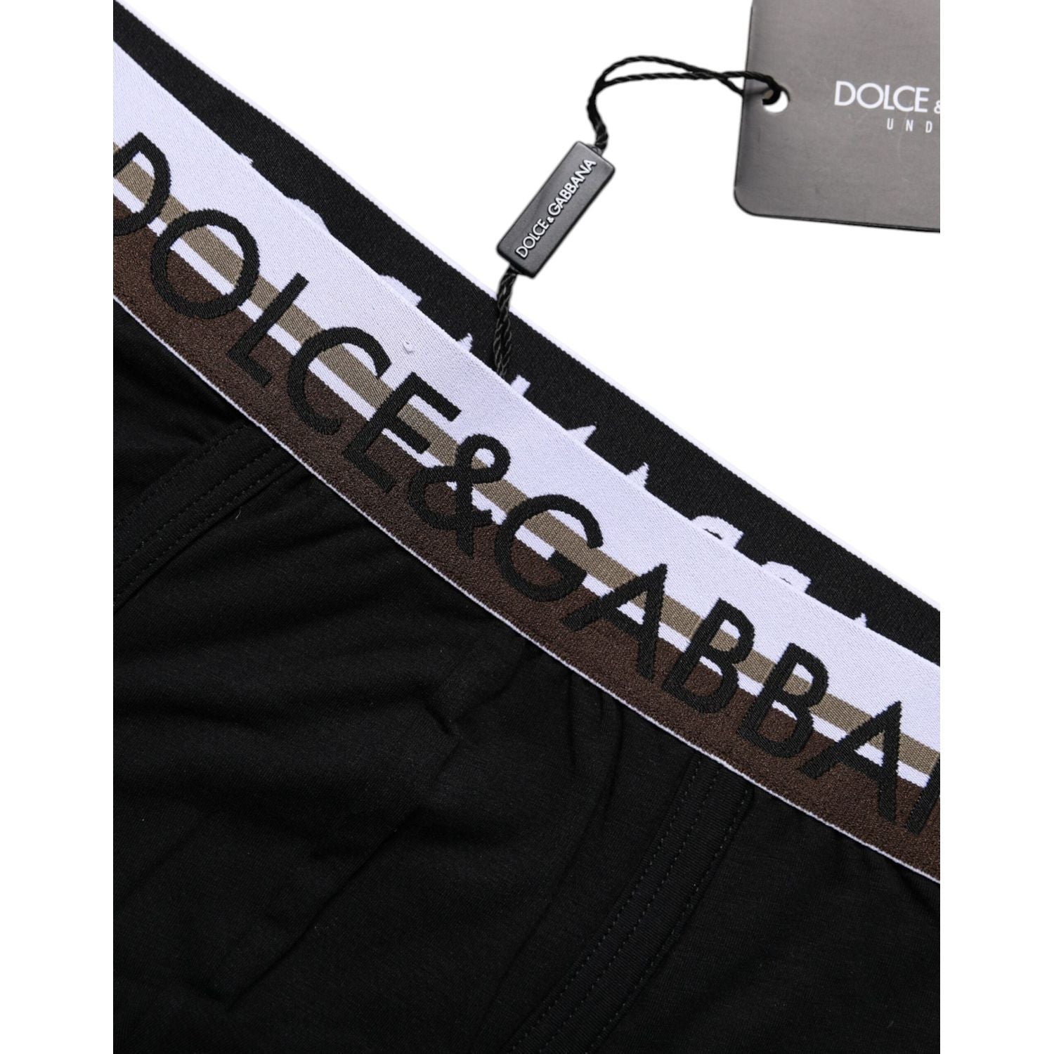 Dolce & Gabbana Black Cotton Stretch Regular Boxer Underwear