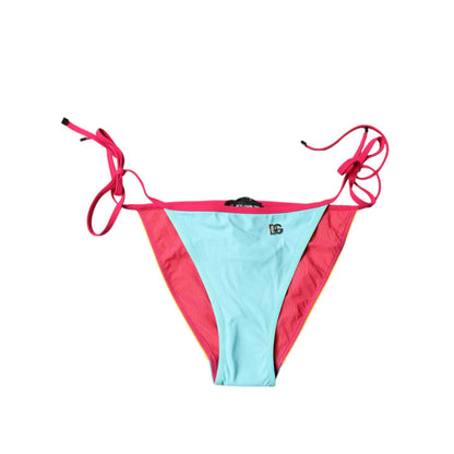 Dolce & Gabbana Multicolor Logo Swimsuit Bikini Bottom Swimwear