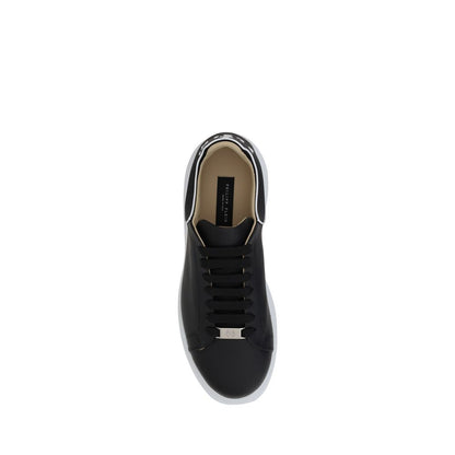 Philipp Plein Black Calf Leather Bos Taurus Low Top Sneakers