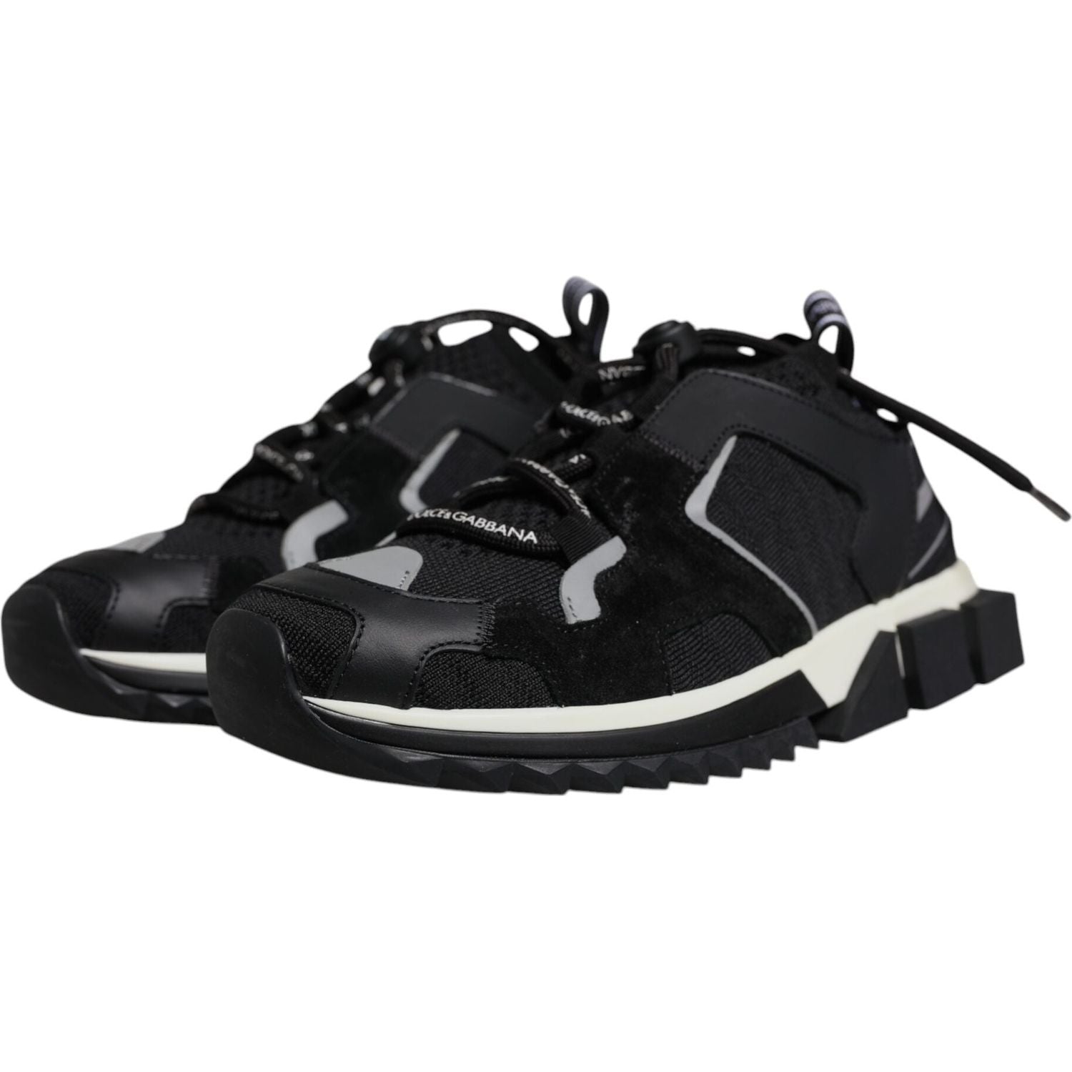 Dolce & Gabbana Black Mesh Sorrento Trekking Sneakers Shoes
