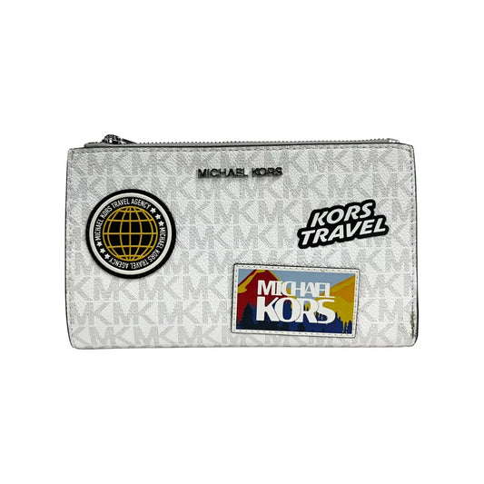Michael Kors Jet Set Travel Double Zip Wristlet Wallet White