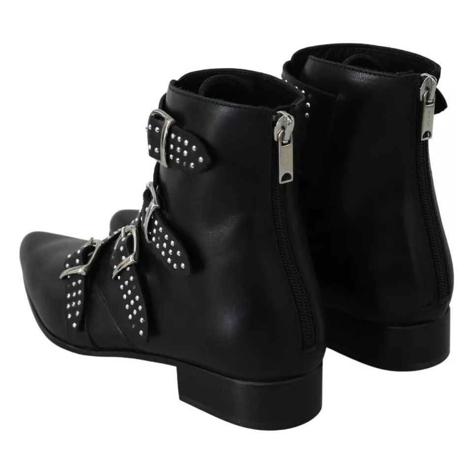 Dondup Black Fashion Buckled Zipper Ankle Boots Shoes LA8385-37