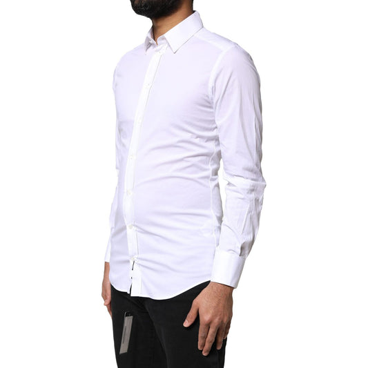Dolce & Gabbana White GOLD Cotton Long Sleeves Dress Shirt TSH84134-37