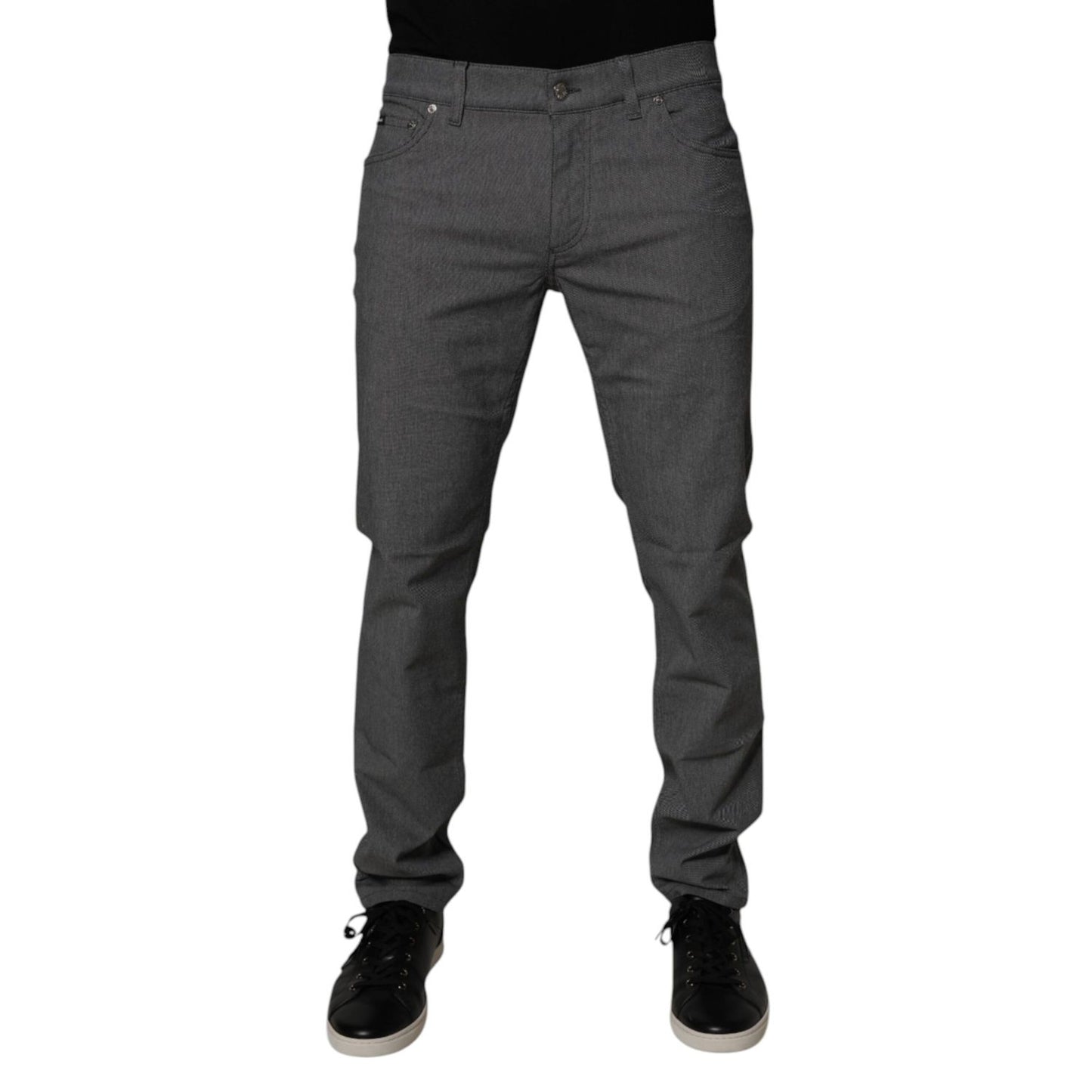 Dolce & Gabbana Gray Cotton Stretch Skinny Denim Jeans