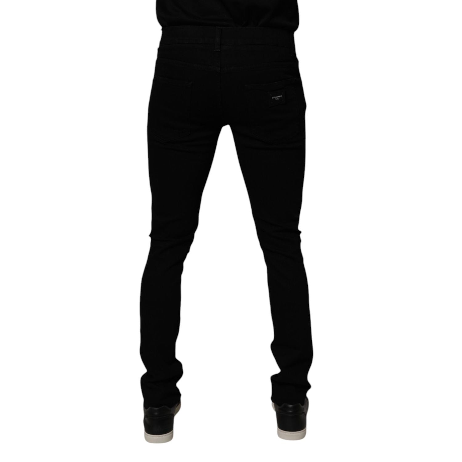 Dolce & Gabbana Black Cotton Stretch Skinny Men Denim Jeans