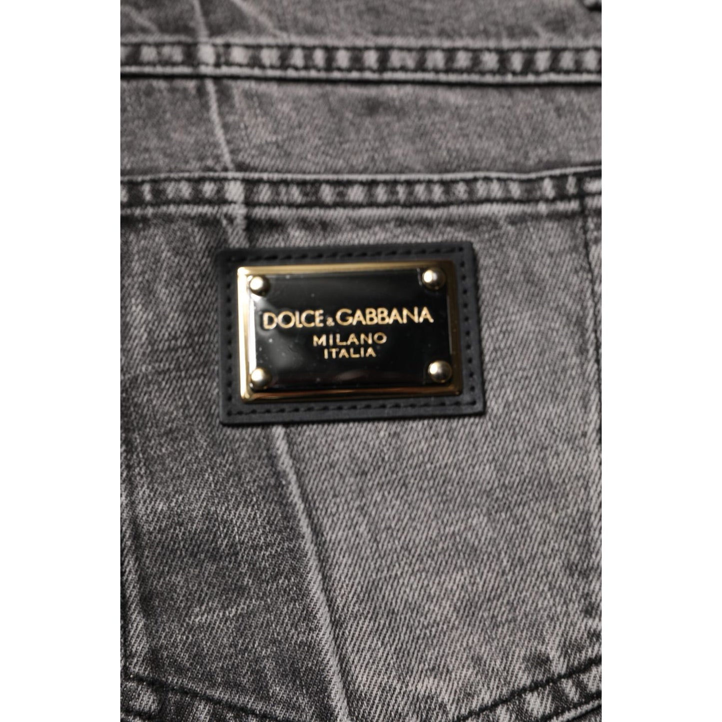 Dolce & Gabbana Two Tone Gray Cotton Denim Jeans