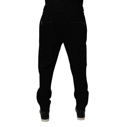 Dolce & Gabbana Black Wool Stretch Jogger Pants