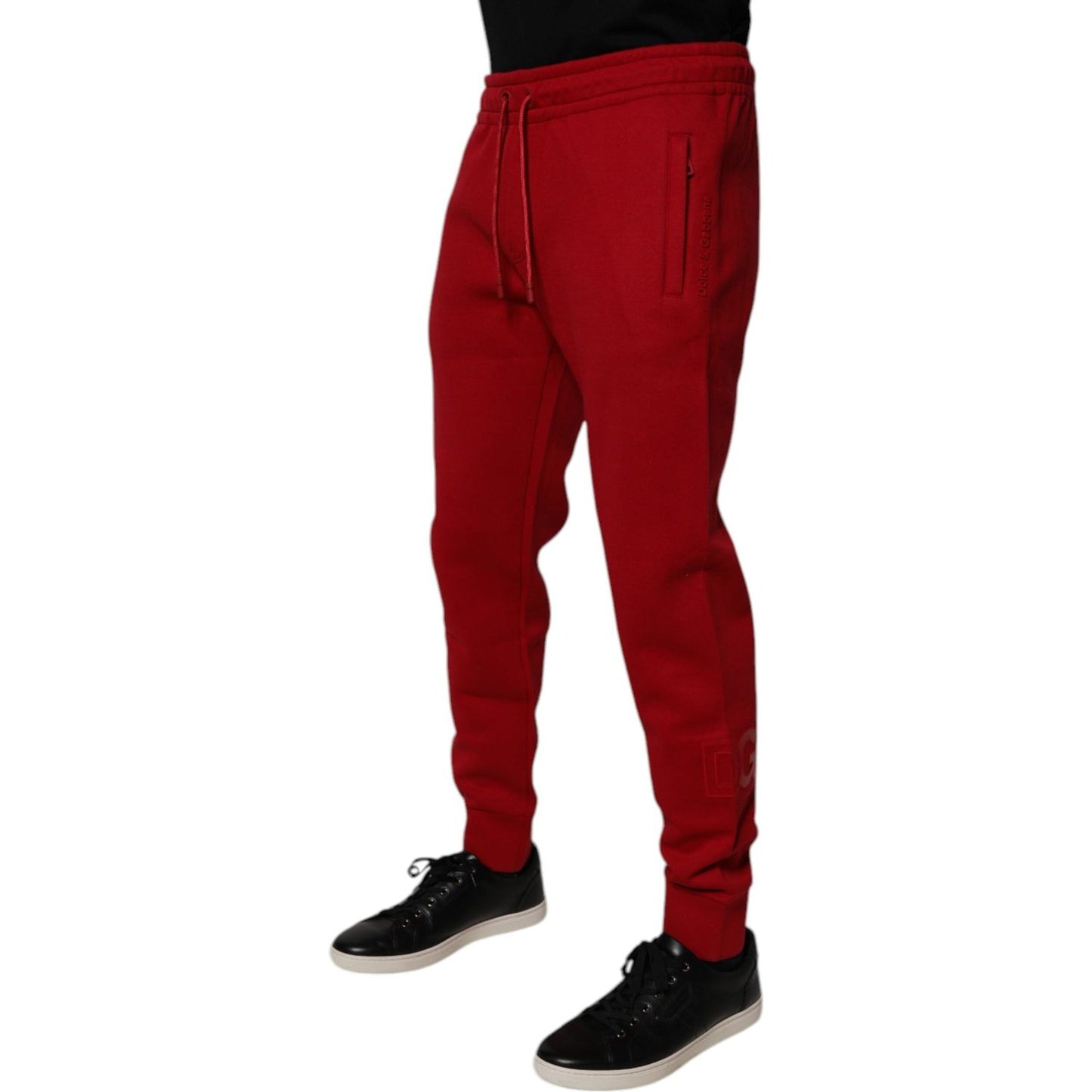 Dolce & Gabbana Red DG Logo Cotton Jogger Men Sweatpants Pants PAN75997-46