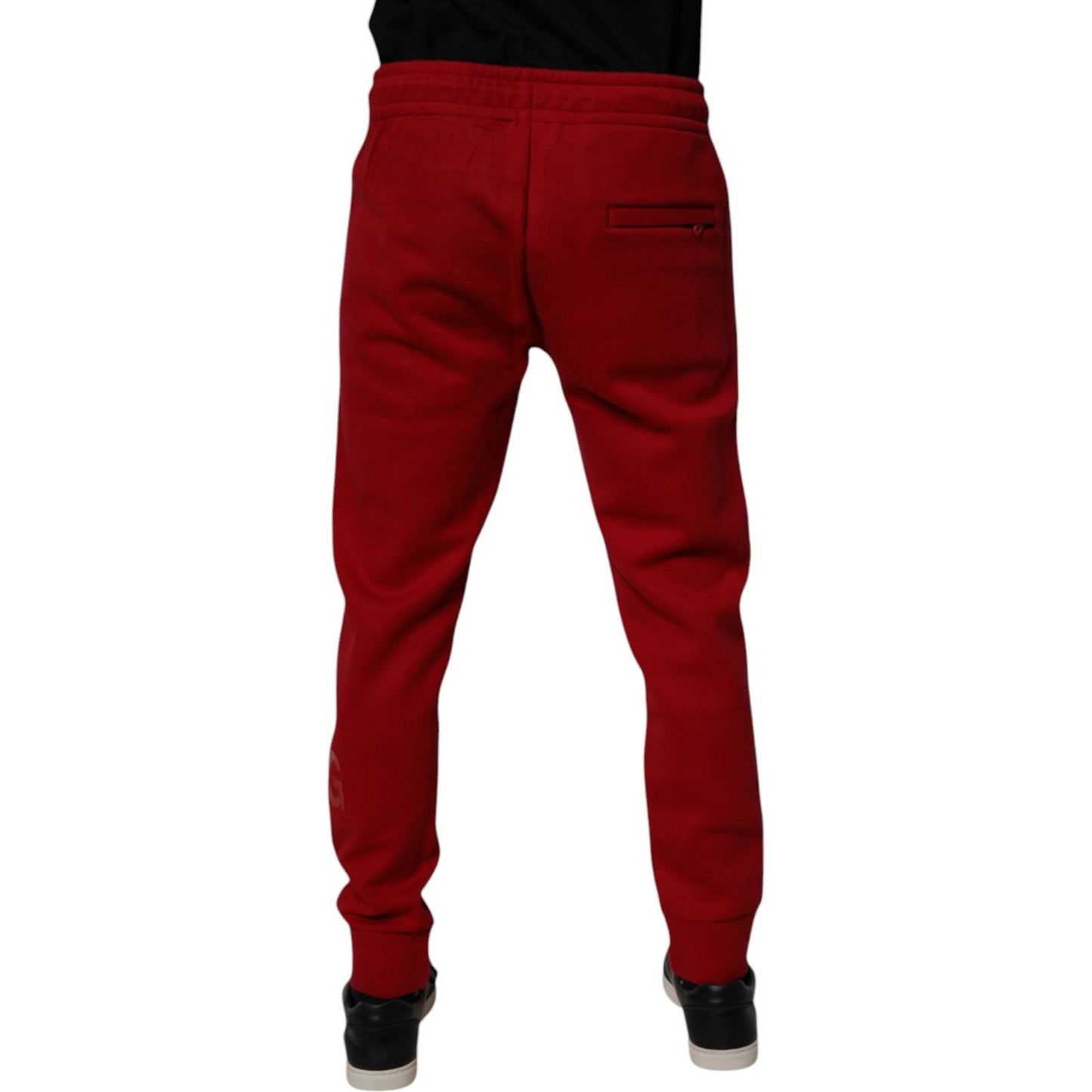 Dolce & Gabbana Red DG Logo Cotton Jogger Men Sweatpants Pants PAN75997-46