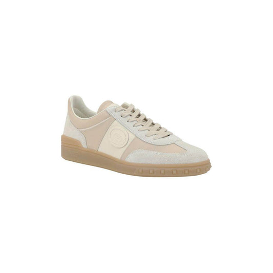 Valentino Garavani Upvillage Sneakers with leather and suede, logo patch, monogrammed flat sole, and lace-up closure.