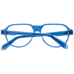 Guess Blue Men Glasses Frame, full-rim acetate aviator with demo lenses, blue color, size 56-14-145, includes branded case.