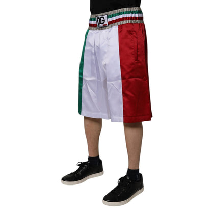Dolce & Gabbana Multicolor Italia Polyester Bermuda Shorts