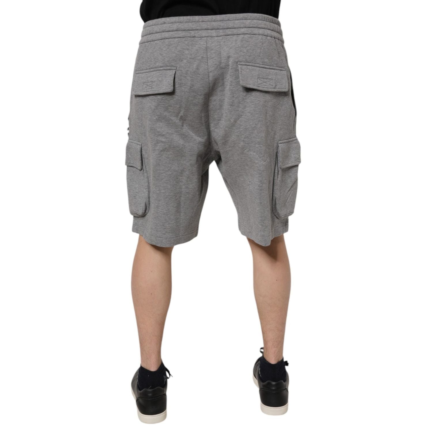 Dolce & Gabbana Gray Cotton Cargo Bermuda Sweatshorts Shorts