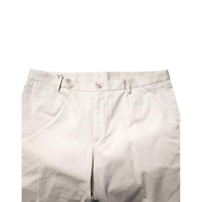 Dolce & Gabbana Beige Cotton Stretch Mid Waist Bermuda Shorts