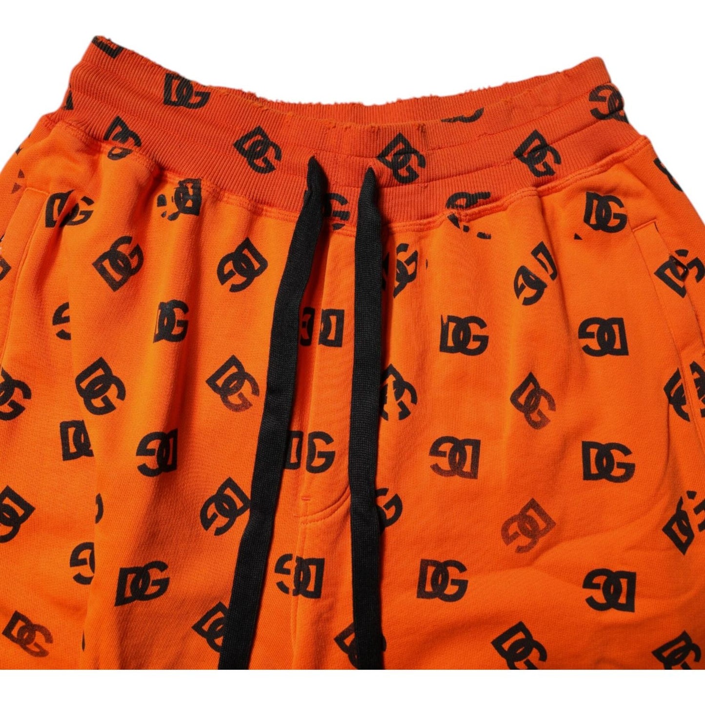 Dolce & Gabbana Orange Logo Monogram Cotton Bermuda Shorts PAN76178-48