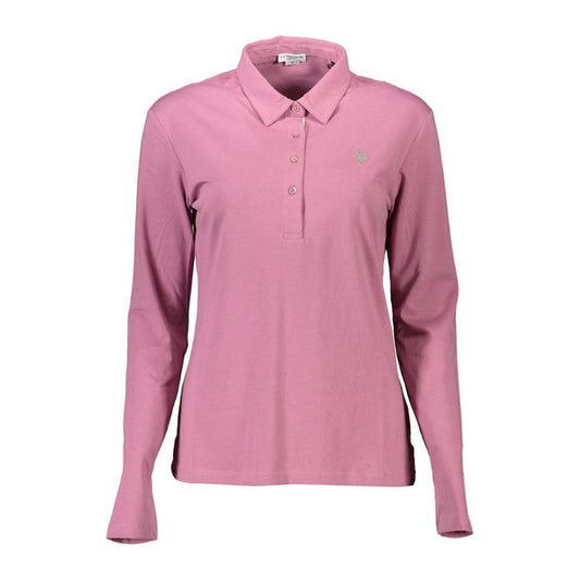 U.S. POLO ASSN. Pink Cotton Women Polo Shirt US-9242-XL