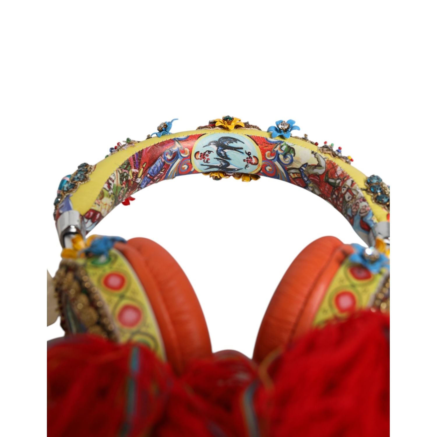 Dolce & Gabbana Multicolor Whimsical Tasseled Crystal Headset Headphones