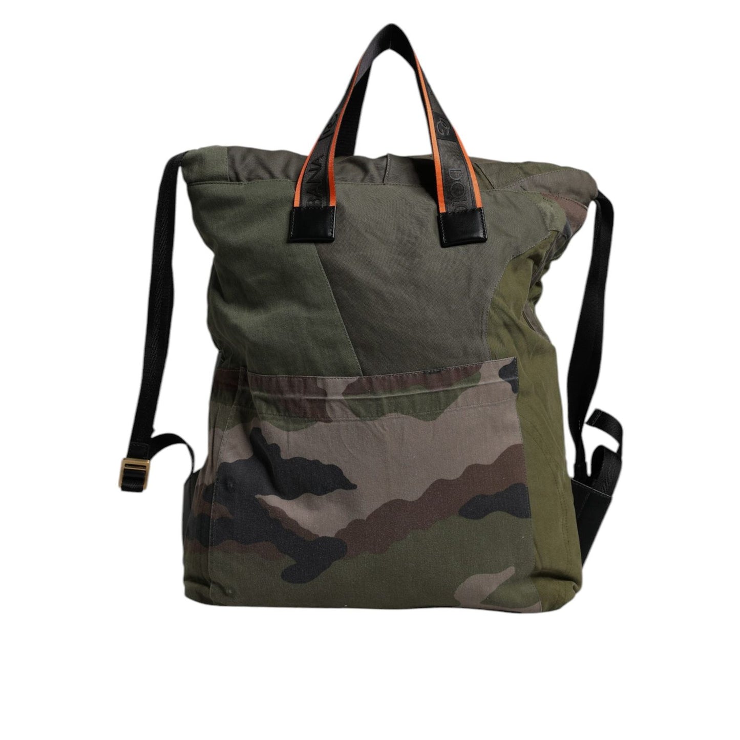 Dolce & Gabbana Military Green Patchwork Rucksack Backpack Bag BAG4340