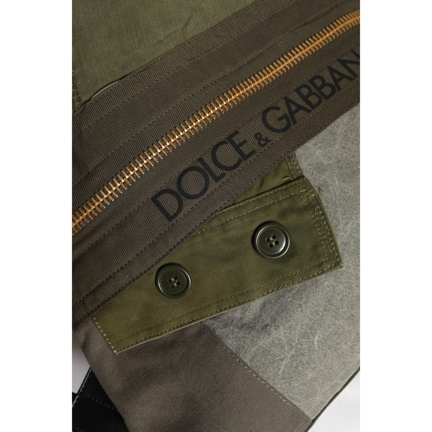 Dolce & Gabbana Military Green Patchwork Rucksack Backpack Bag BAG4340