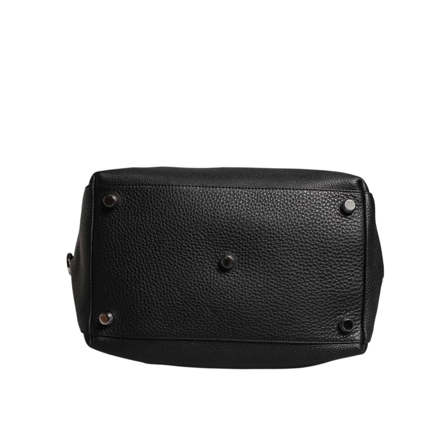 Dolce & Gabbana Black Calfskin Leather Men Shoulder Duffle Bag BAG4347