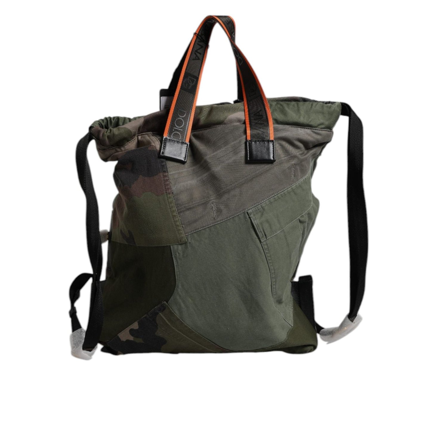 Dolce & Gabbana Military Green Patchwork Rucksack Backpack Bag BAG4400