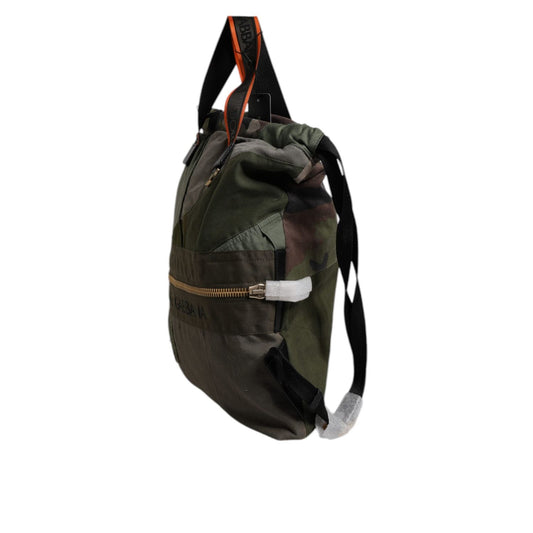 Dolce & Gabbana Military Green Patchwork Rucksack Backpack Bag BAG4402