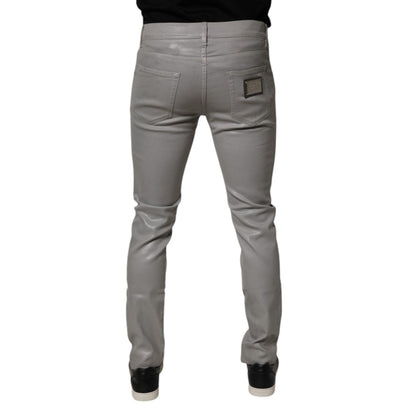 Dolce & Gabbana Gray Cotton Stretch Men Slim Fit Denim Jeans
