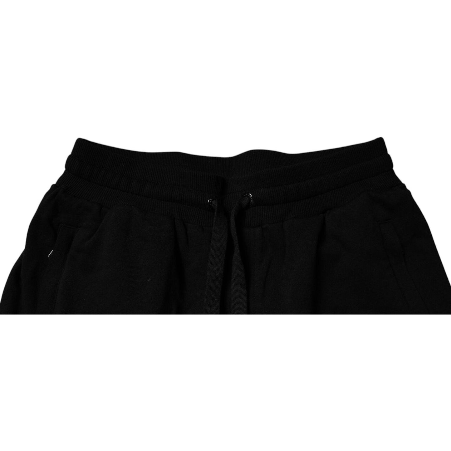 Dolce & Gabbana Black Cotton Mid Waist Jogger Sweatpants Pants