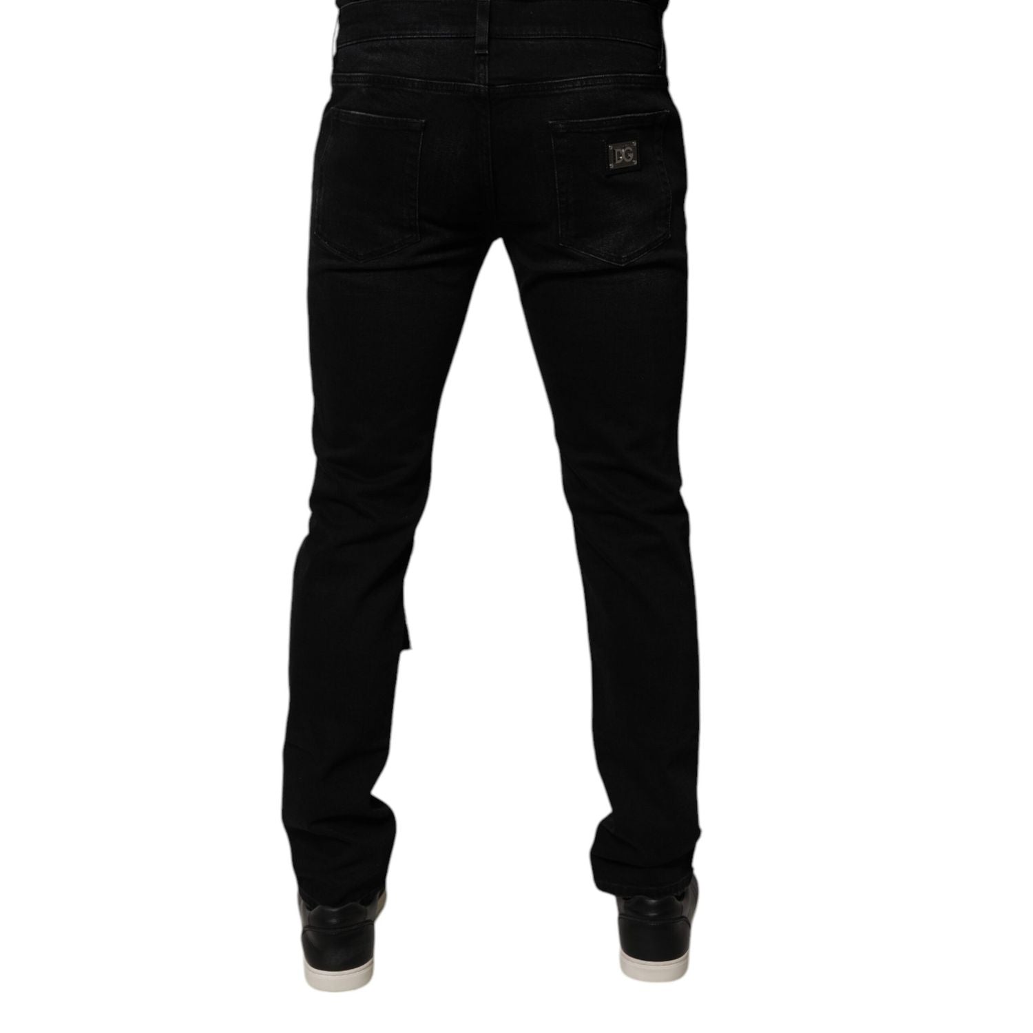 Dolce & Gabbana Black Ripped Cotton Skinny Men Denim Jeans
