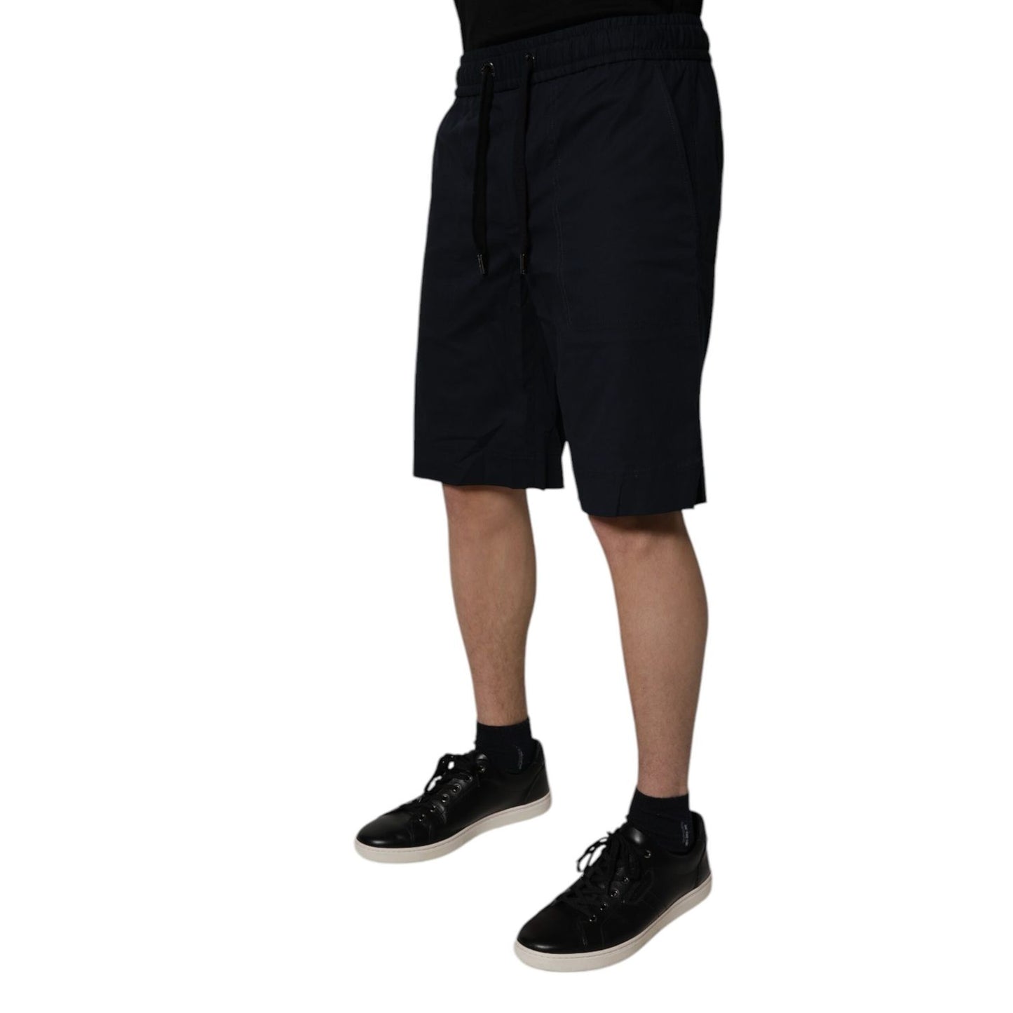 Dolce & Gabbana Black Cotton Sweatshorts Men Bermuda Shorts
