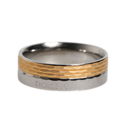 Dolce & Gabbana Gold Silver Tone Real Brass DG Logo Ring