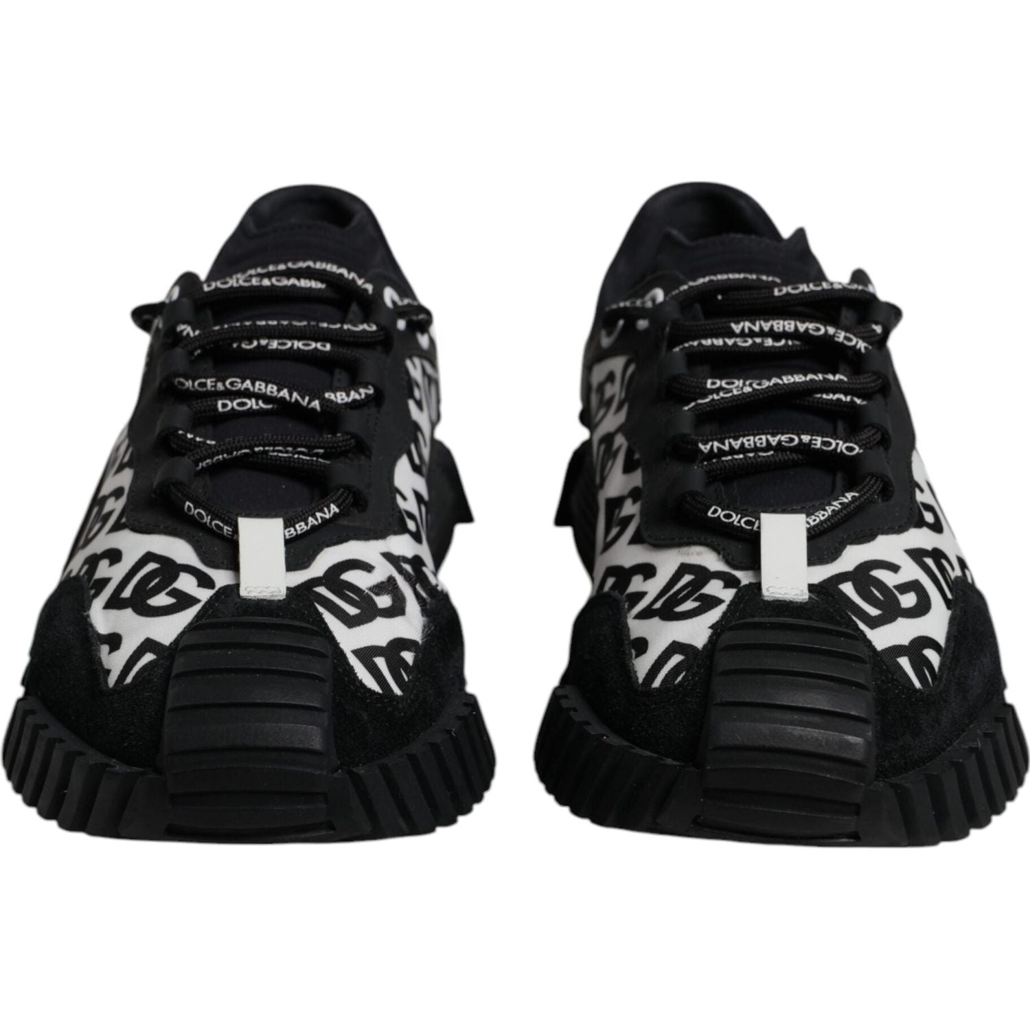 Dolce & Gabbana Black Logo Lace Up Low Top NS1 Sneakers Shoes