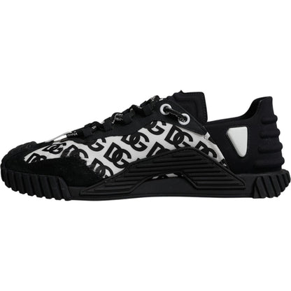 Dolce & Gabbana Black Logo Lace Up Low Top NS1 Sneakers Shoes