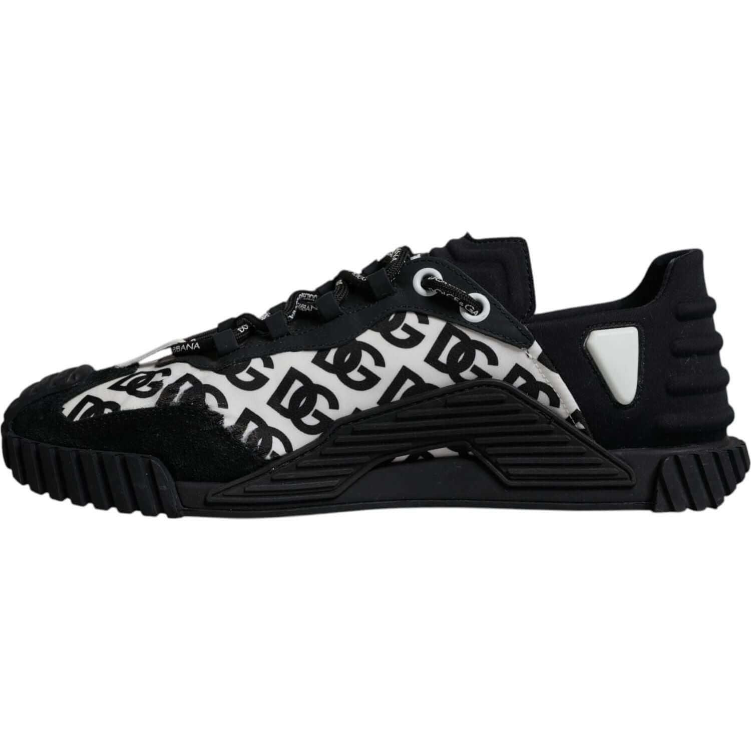Dolce & Gabbana Black Logo Lace Up Low Top NS1 Sneakers Shoes