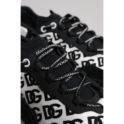 Dolce & Gabbana Black Logo Lace Up Low Top NS1 Sneakers Shoes