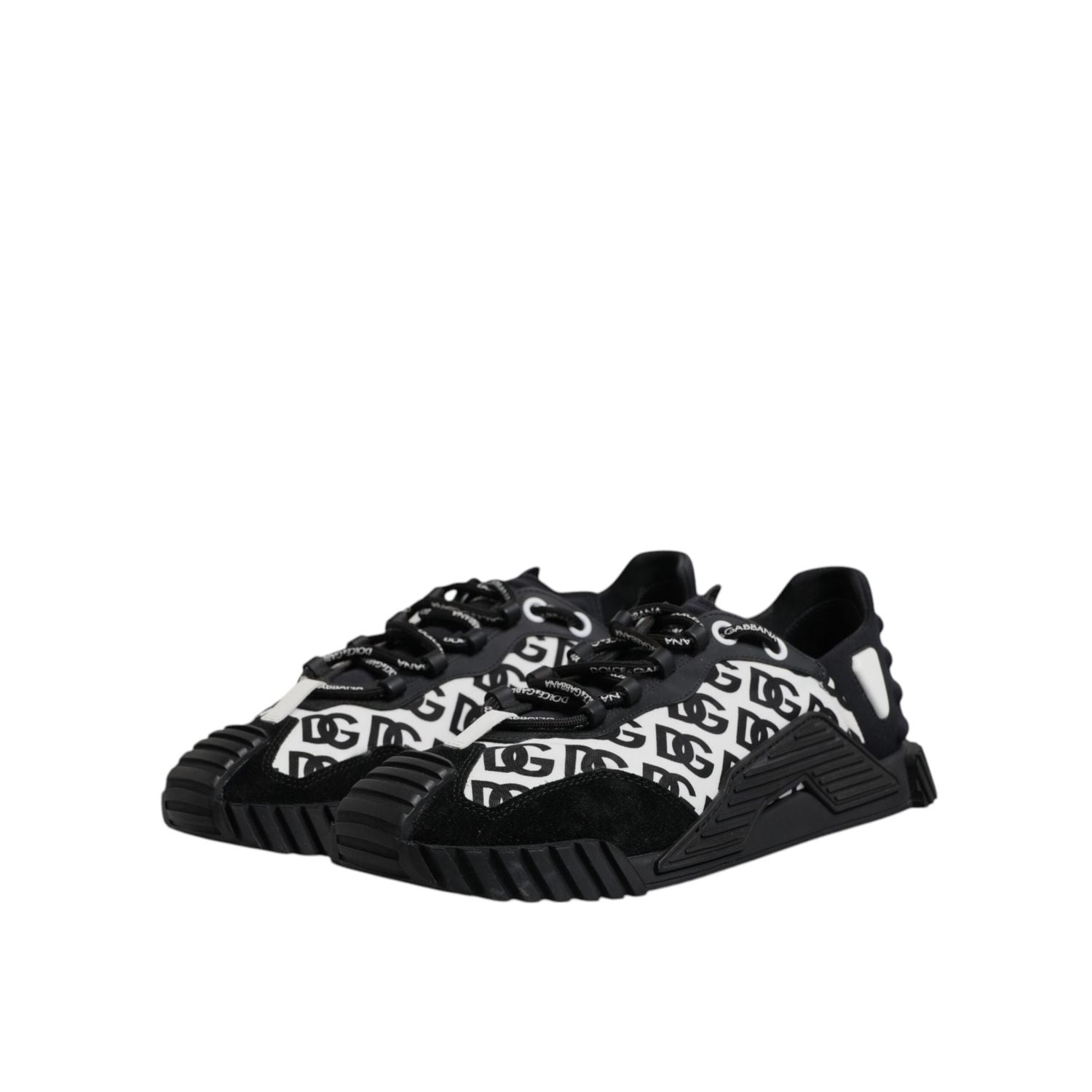 Dolce & Gabbana Black Logo Lace Up Low Top NS1 Sneakers Shoes
