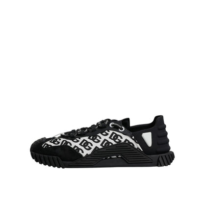 Dolce & Gabbana Black Logo Lace Up Low Top NS1 Sneakers Shoes