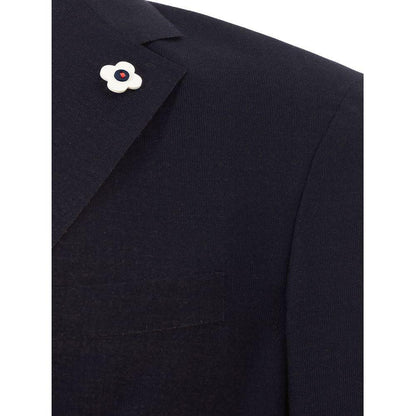 Lardini Blue Cotton Blazer