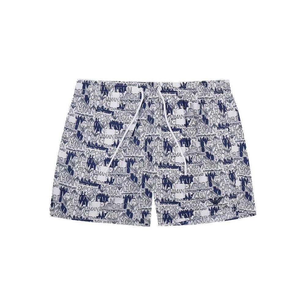 Emporio Armani White Polyester Swim Shorts
