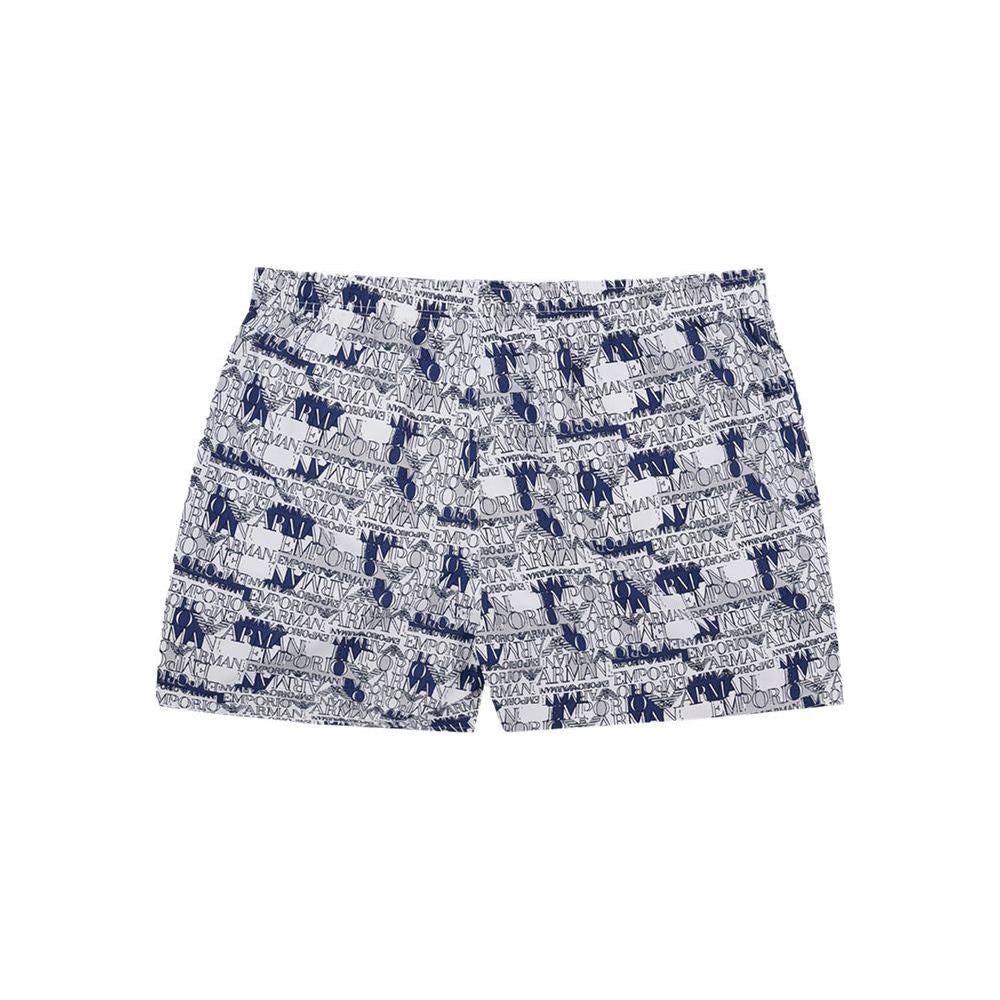 Emporio Armani White Polyester Swim Shorts