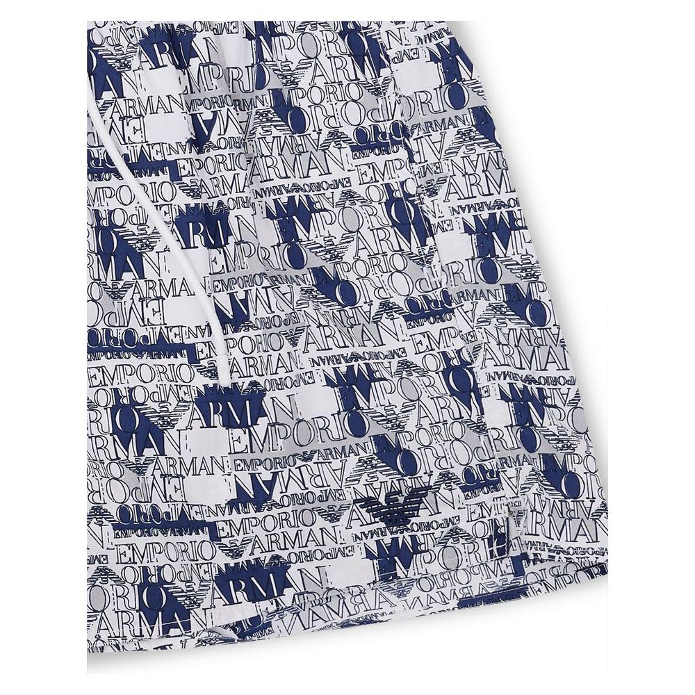 شورت سباحة أنيق من البوليستر باللون الأبيض من إمبوريو أرماني