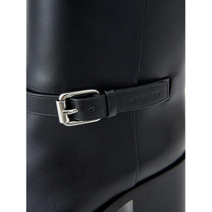 Burberry Black Leather Ankle Boots