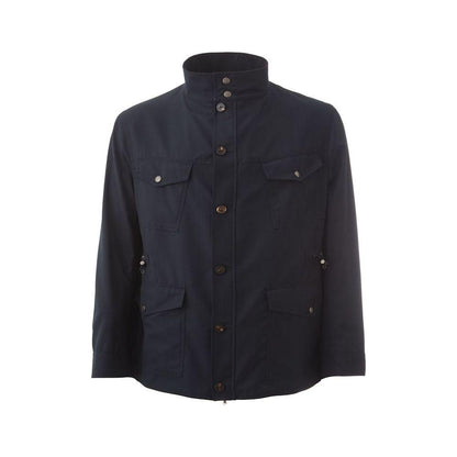 Lardini Blue Wool Coat