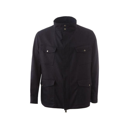 Lardini Blue Wool Coat